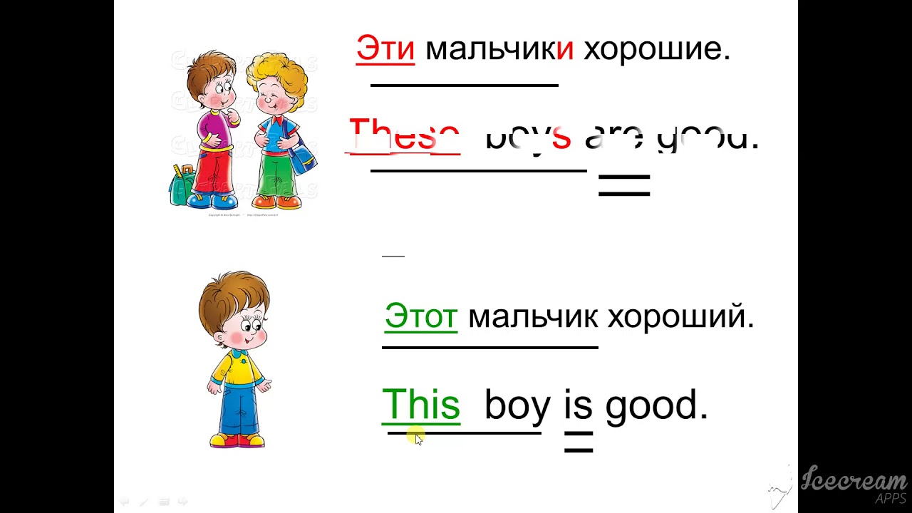 Правила английского языка these this