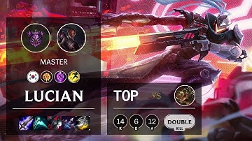 Lucian Top vs Renekton - KR Master Patch 10.9