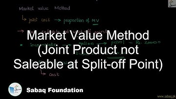 Market Value Method (Joint Product not Saleable at Split-off Point), Accounting Lecture | Sabaq.pk