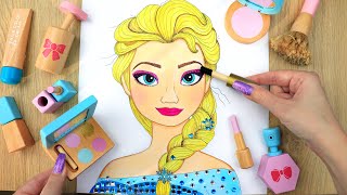 ASMR Makeup for Elsa with WOODEN cosmetics  Frozen 100% Sleep
