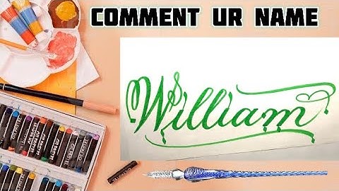 William Name Signature Calligraphy Status | How to Draw, Cursive Calligraphy with Cut Marker
