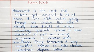Write a short essay on Importance of Homework | Essay Writing | English