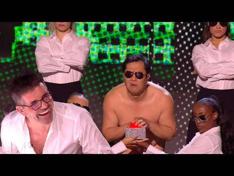 Japanese Comedian Tonikaku is back to naked pose as Simon Cowell / Hilarious act/ BGT 2023/ Final