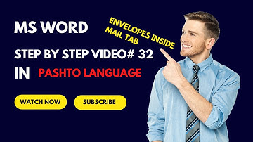 Ms word Envelopes inside mail tab video # 32 in pashto language