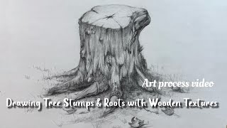 Basic Sketching: Drawing Realistic Tree Stumps & Roots | Pencil Drawing Techniques