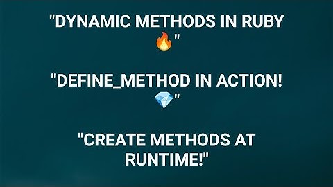 Ruby Dynamic Method Creation: Define and Call Methods Dynamically with define_method