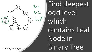 Binary Tree - 55: Find deepest Odd level which contains Leaf node in Binary Tree