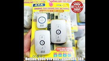 Bộ chuông báo cửa không dây 2 chuông 1 nút nhấn dùng pin cao cấp khoảng cách xa ATA AT-916A