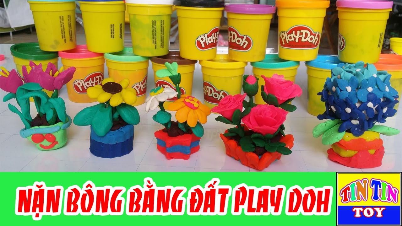 ♥♥ Làm bông hoa bằng đất nặn ♥♥ Đồ chơi trẻ em, đất nặn Play Doh – DIY – TIN TIN TOY