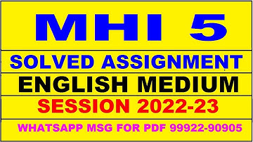 mhi 5 solved assignment 2022-23 in english | mhi 5 solved assignment 2022-23 | mhi 5 2023