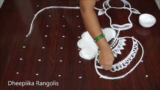 Sankranthi gangireddu Muggulu | 7x7 Dots Basavanna Muggulu | Mattu pongal kolam 2024