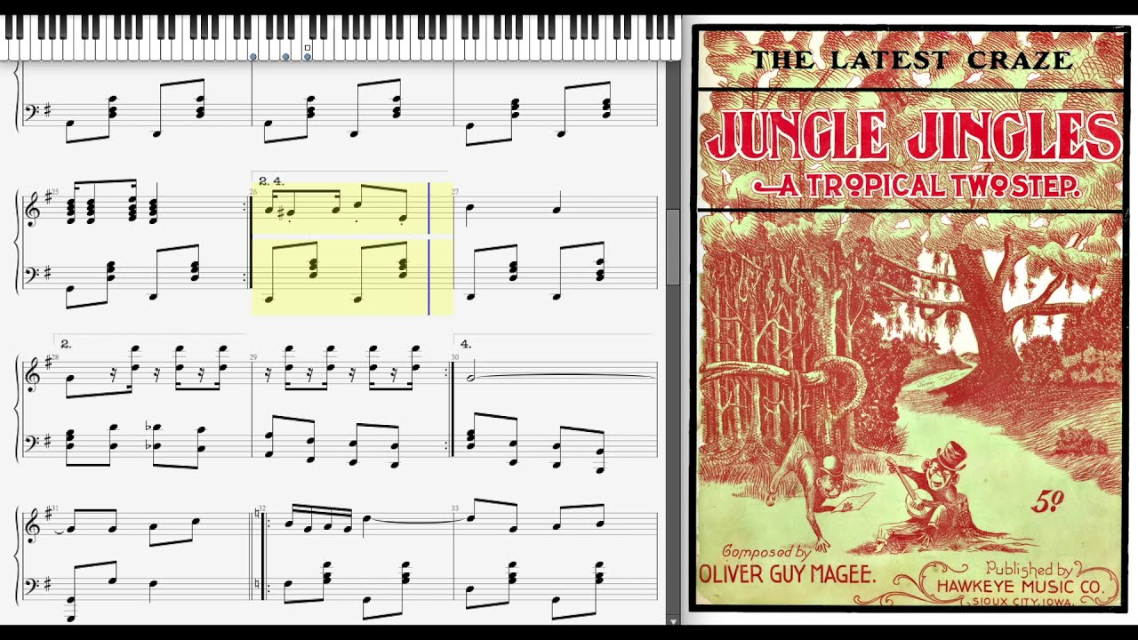 Jungle Jingles by Oliver Guy Magee (1903, Ragtime piano)