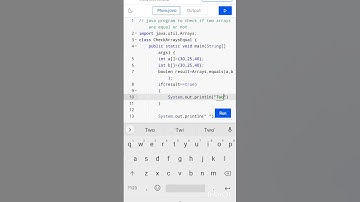 Java program to check if two arrays equal are not #codingguru #youtubeshorts 😎
