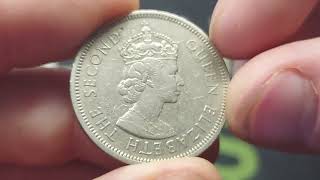 HONG KONG 1960 ONE DOLLAR COIN VALUE REVIEW QUEEN ELIZABETH THE SECOND