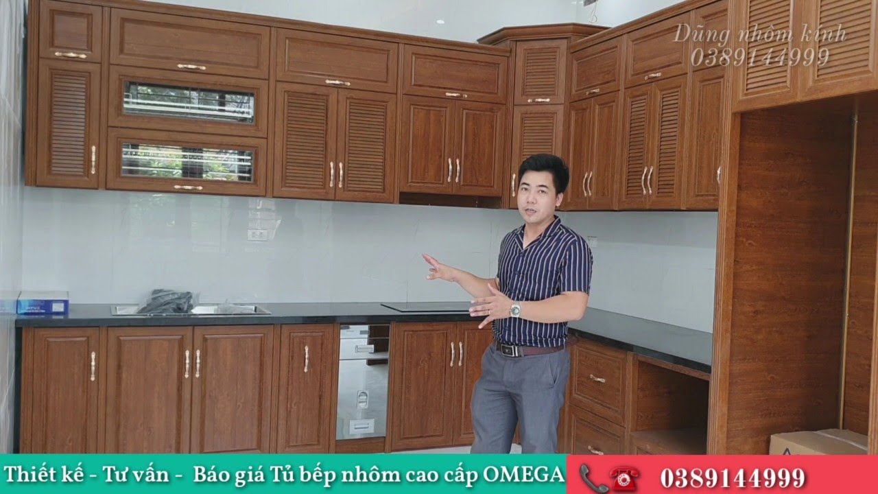 Mẫu Tủ Bếp Nhôm Nội Thất Cao Cấp Omega Màu Vân Gỗ Tại Đông Anh Hà ...