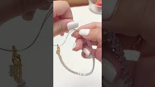Diy Cute Beaded Bracelet Making | double strap Rhinestone Bracelet design #diybeadedjewelry