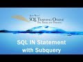 How to use the SQL In Statement with Subquery - SQL Training Online