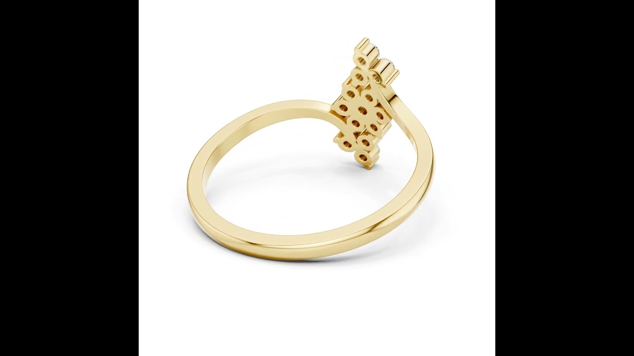 Round Brilliant Diamond Cluster Bypass Wedding Ring