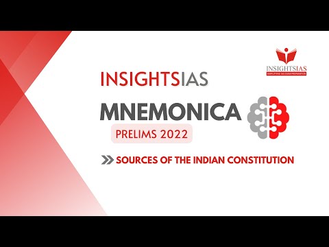 Sources of Indian Constitution | Polity | UPSC Prelims 2022 | InsightsIAS Mnemonica