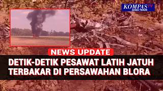 Rekaman Warga! Pesawat FASI Jatuh dan Terbakar di Persawahan Blora, 2 Kru Keluar dari Kabin
