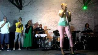 Darian Mackey Singing at Tiff & Mandi's Color Block Birthday Bash