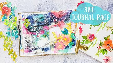 Mixed Media Flower Page in my handmade Junk Art Journal