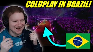 American Reacts to Coldplay - Viva la Vida Live IN SAO PAULO BRAZIL!! (INSANE CROWD)