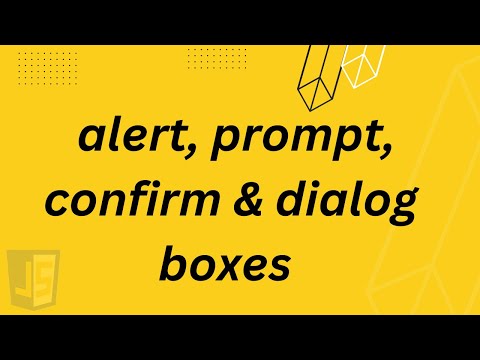 alert, prompt, confirm & dialog boxes | Dialog boxes in JavaScript (Hindi)