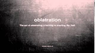 What does oblatration mean