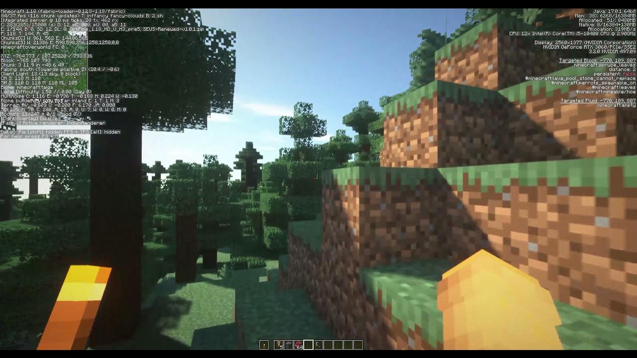 Prueba de rendimiento 2021 Minecraft Java edition shaders RTX ON 2K ...