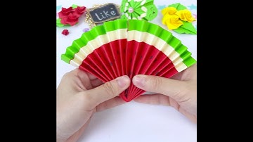 Cute Paper Pop Up Fans | DIY Watermelon Hand Fans | Paper Fan Decorations | #Shorts