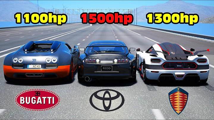 1500hp Toyota Supra vs Koenigsegg One:1 vs Bugatti Veyron DRAG RACE