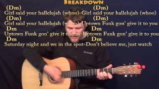 Uptown Funk (Mark Ronson) Strum Guitar Cover Lesson with Chords/Lyrics