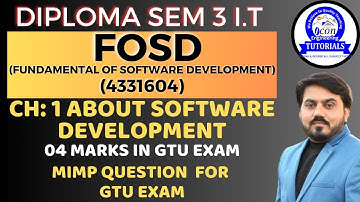 FUNDAMENTAL OF SOFTWARE DEVELOPMENT (FOSD ) MIMP FOR SEM 3 IT || UNIT 1 || SEM 3 IT MIMP FOR GTU