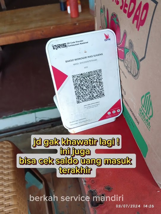 mesin pembayaran qriss ada notif saldo nya uang masuk #qris #kasir #pembayaran #