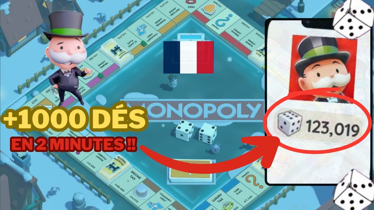 TUTO DÉS GRATUIT SUR MONOPOLY GO! (+1000 DÉS EN 2 MINUTES !!) - YouTube