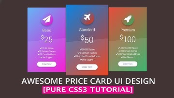 Price Table User Interface Design with HTML5 CSS3 | How to create pricing table -Pure CSS Tutorials