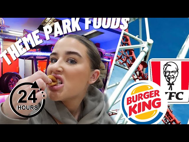 ONLY EATING THEME PARK FOODS FOR 24 HOURS!!! class=