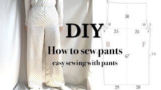 簡単ルームウェアパンツの作り方/How to sew pants