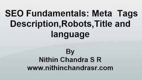 Meta Description,Robots,Title and language | SEO