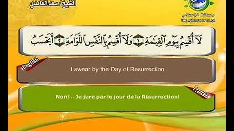 (75) سورة القيامة _ المصحف المرتل للشيخ سعد الغامدي _ ختمة مرتلة لسور القرآن الكريم
