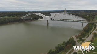 SKY11: View of Sherman Minton Bridge repair