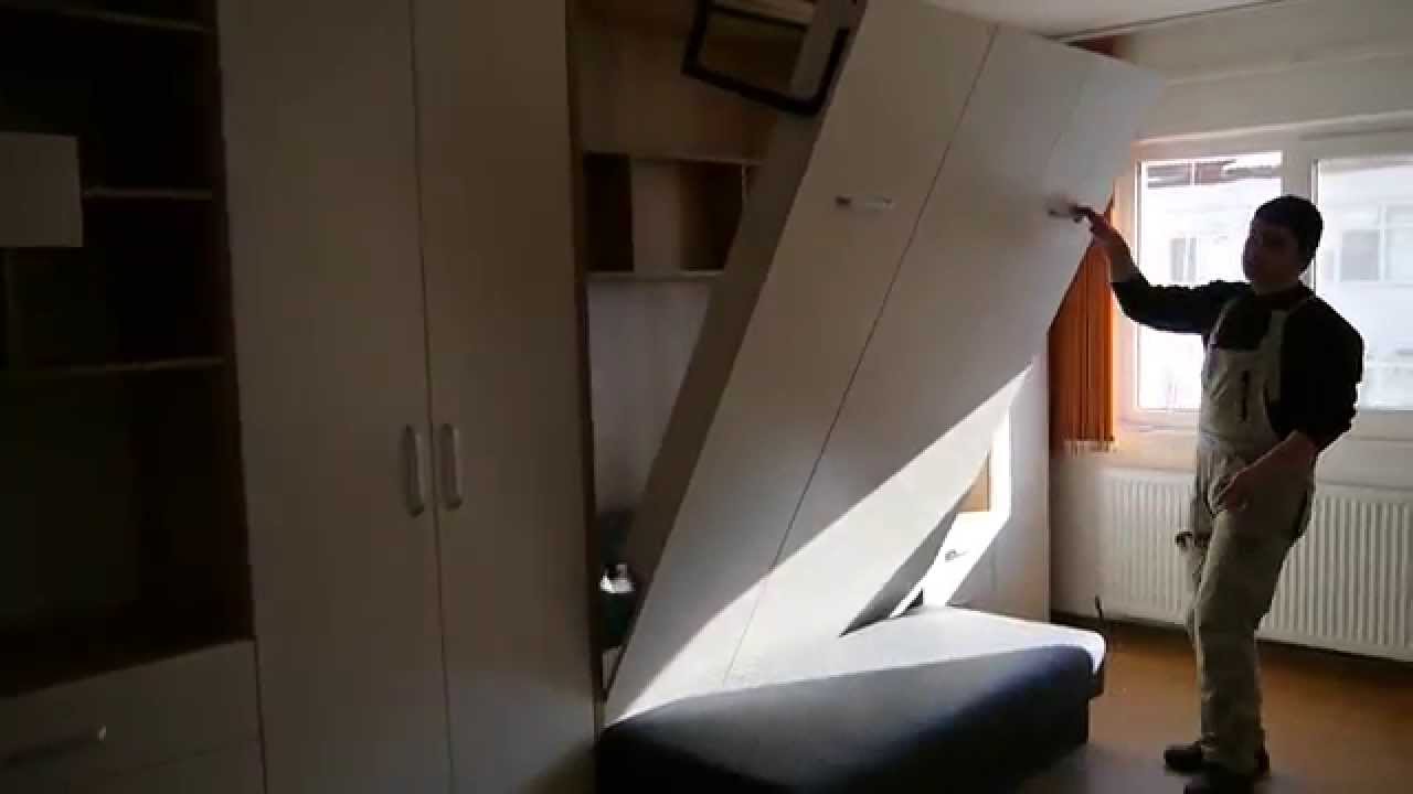 Mobilier Dormitor cu Pat Rabatabil si Canapea in Iasi - YouTube