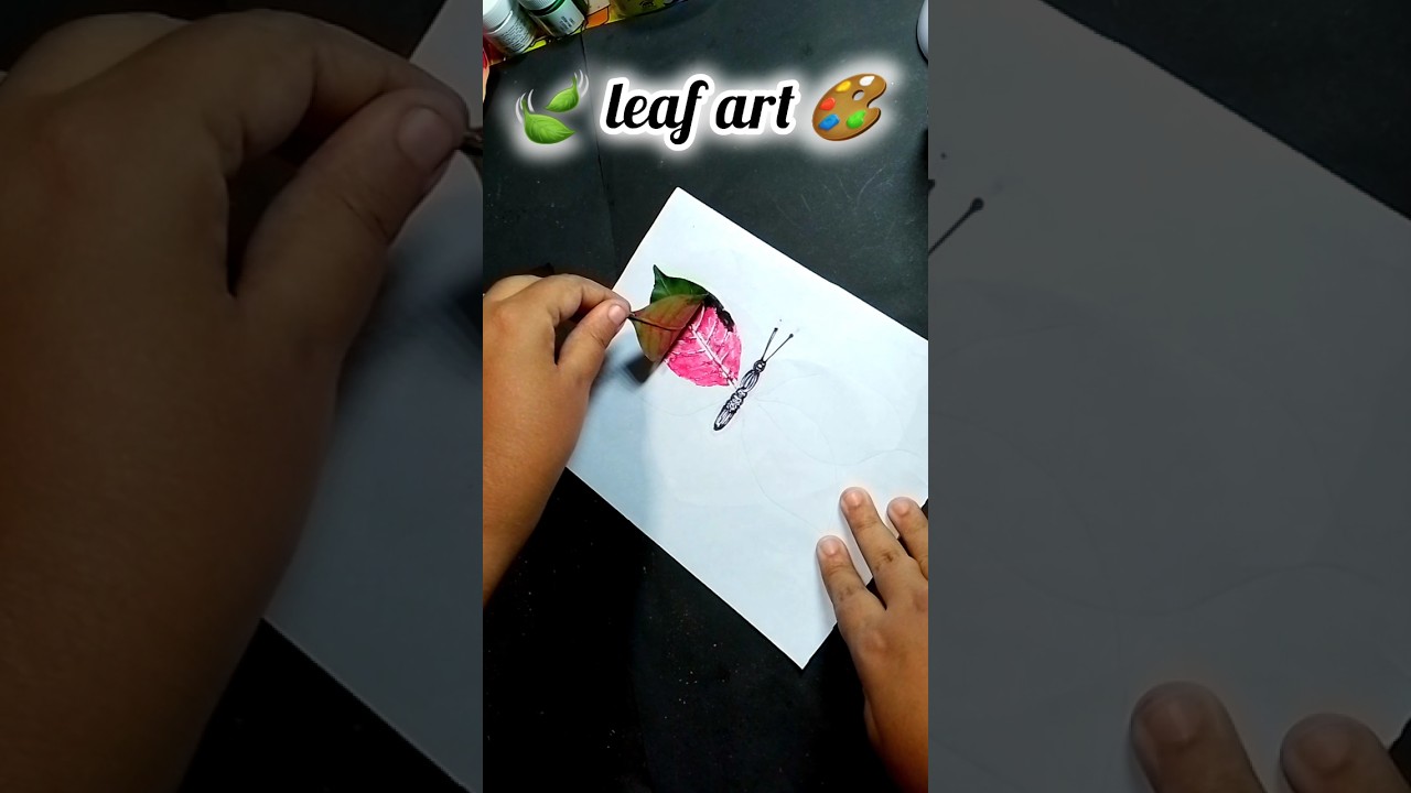 🦋🦋 Viral butterfly painting with leaf💖💝/ leaf art🍃/ Painting with leaf 