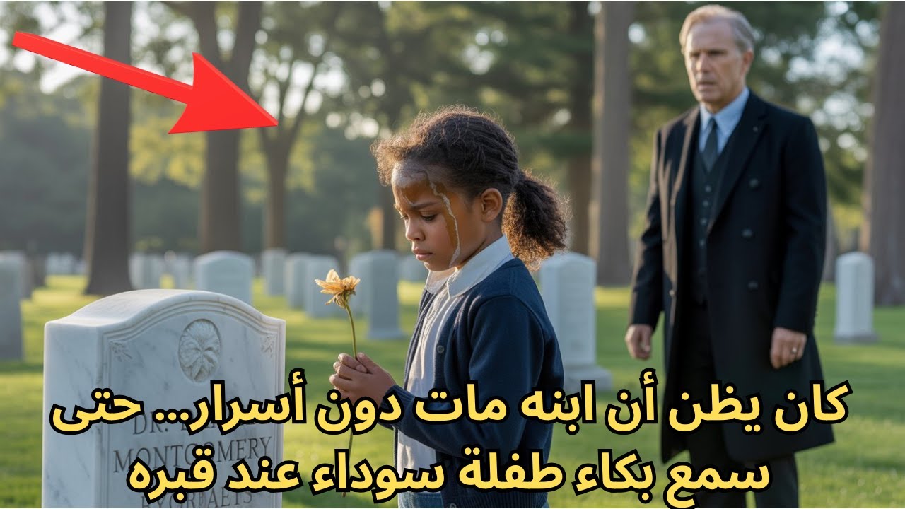 ملياردير وجد ابنة خادمته السوداء تبكي عند قبر ابنه… وما اكتشفه قلب حياته بالكامل