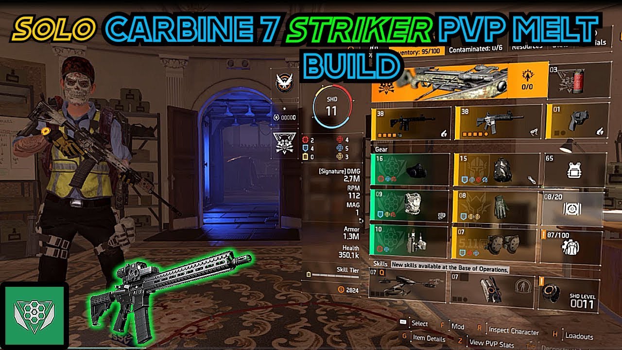 CRAZY SOLO RPM CARBINE 7 STRIKER MELT BUILD(TU8 DARKZONE/CONFLICT BUILD GUIDE )DIVISION 2