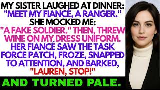 My Sister Threw Wine on My Uniform and Called Me a Fake Soldier” Then Her Ranger Fiancé Turned Pale