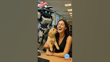 When your coworker is a robot (and jealous)  #FunnyAnimals  #Shorts #FunnyAnimals #Puppy