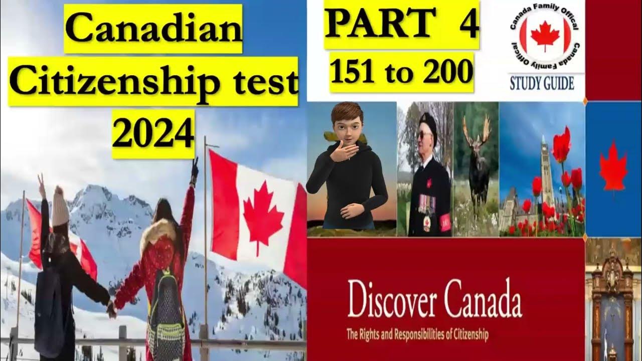 Canadian Citizenship Test 2024 🇨🇦 l Part4l Canadian citizenship