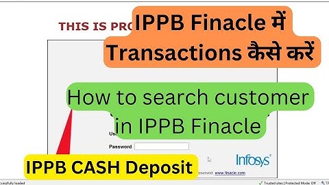 IPPB Cash Deposit in finacle